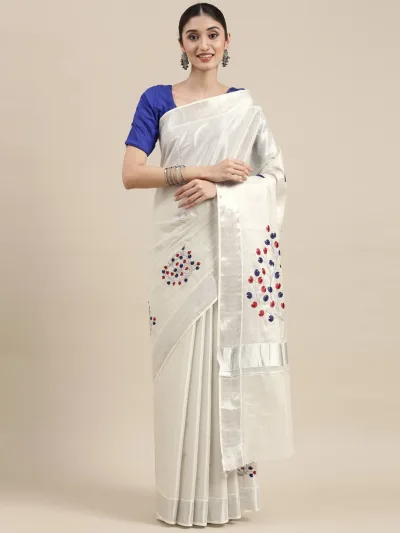 Kerala Special Tissue Embroidery Saree
